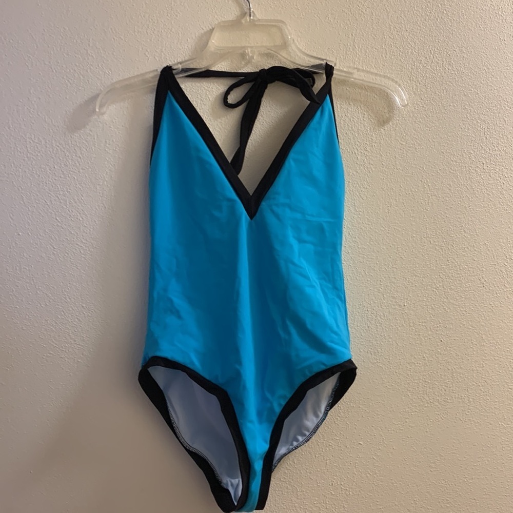 Sole East Blue One Piece Suit with Black Trim size L